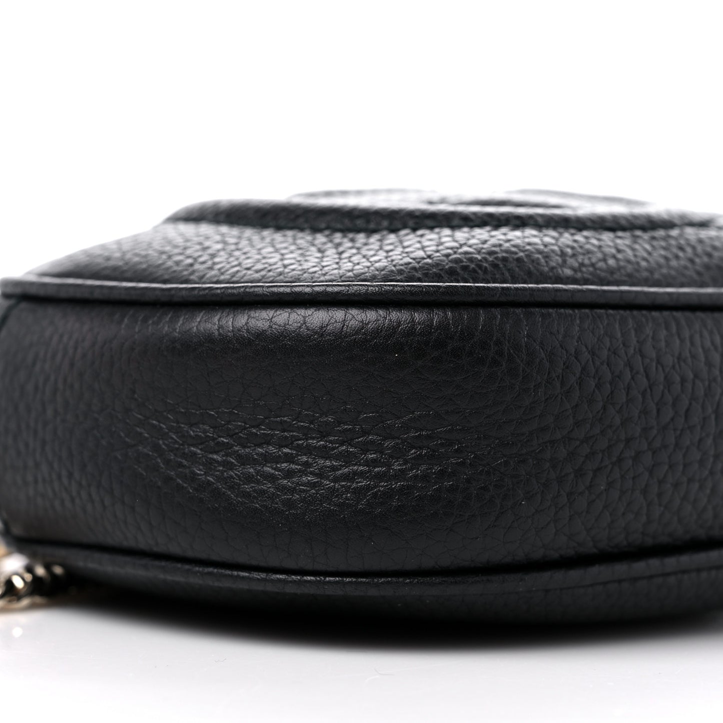 Pebbled Calfskin Mini Soho Chain Bag Black