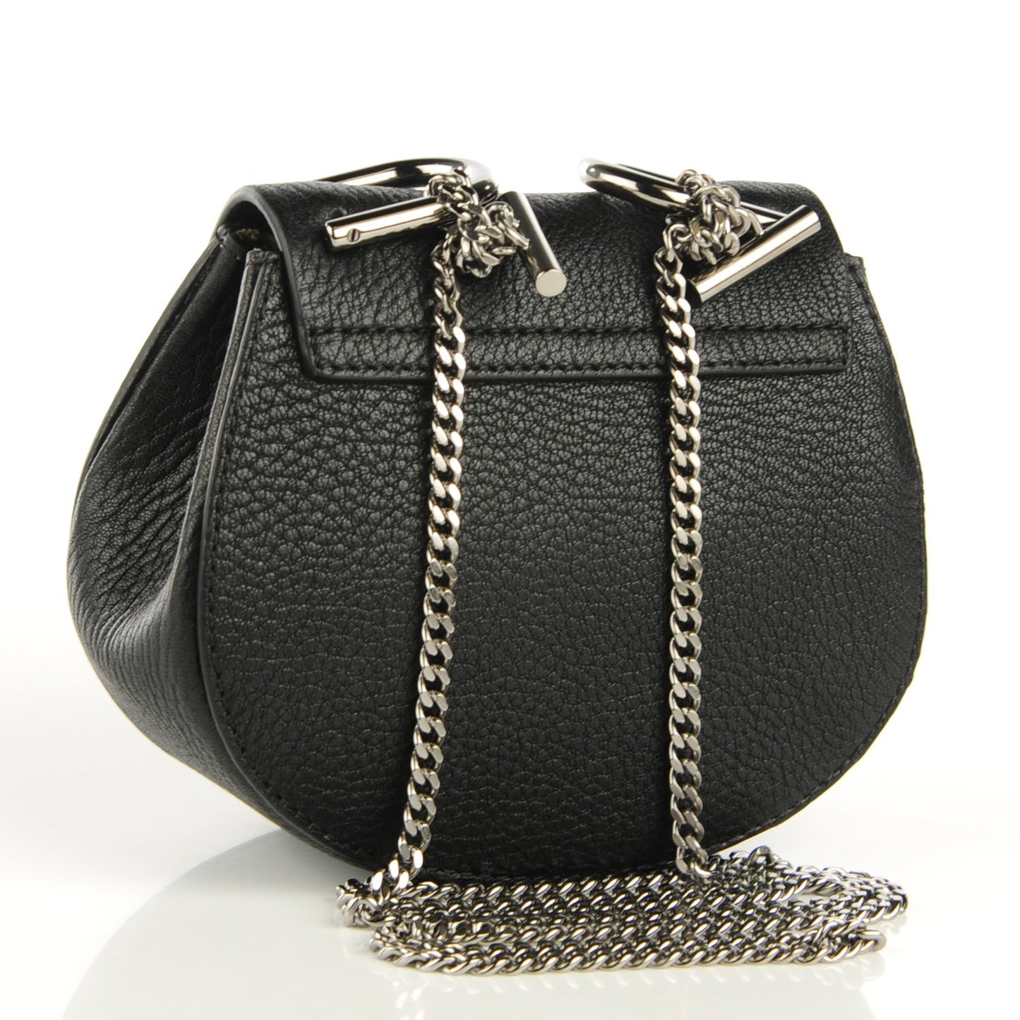 Grained Lambskin Nano Drew Shoulder Bag Black