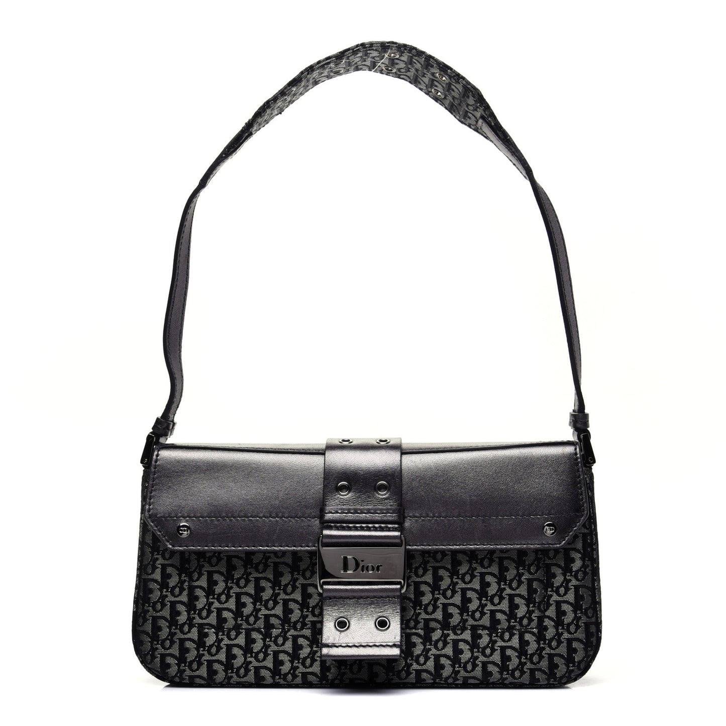 Metallic Monogram Street Chic Shoulder Bag Black