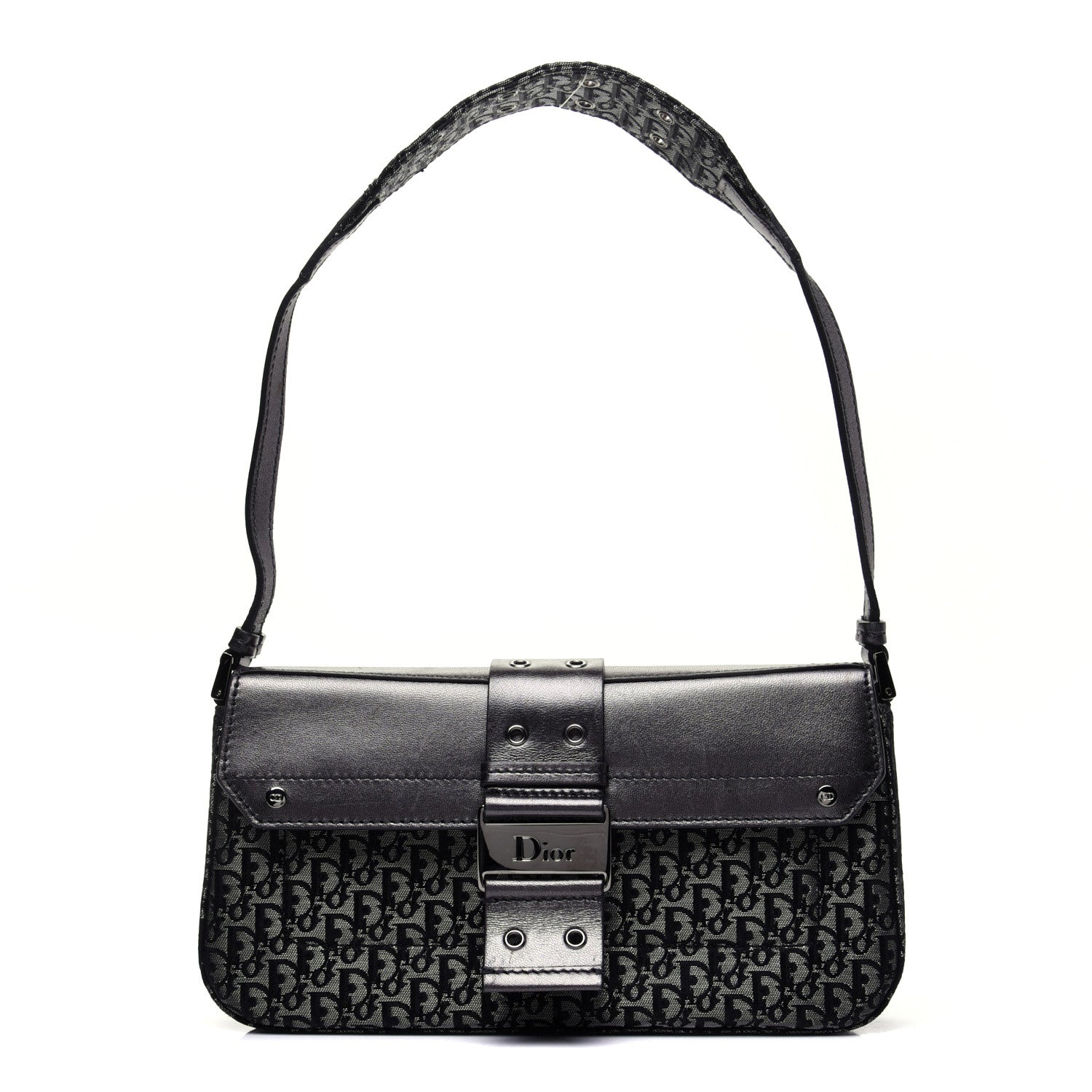Christian Dior Metallic Monogram Street Chic Shoulder Bag Black 1 of 13