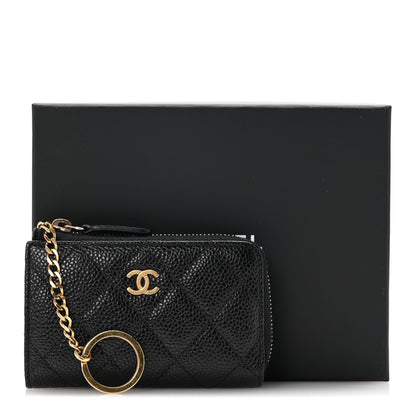 Chanel Caviar Quilted Zipped Key Holder Case Black 10 of 10
