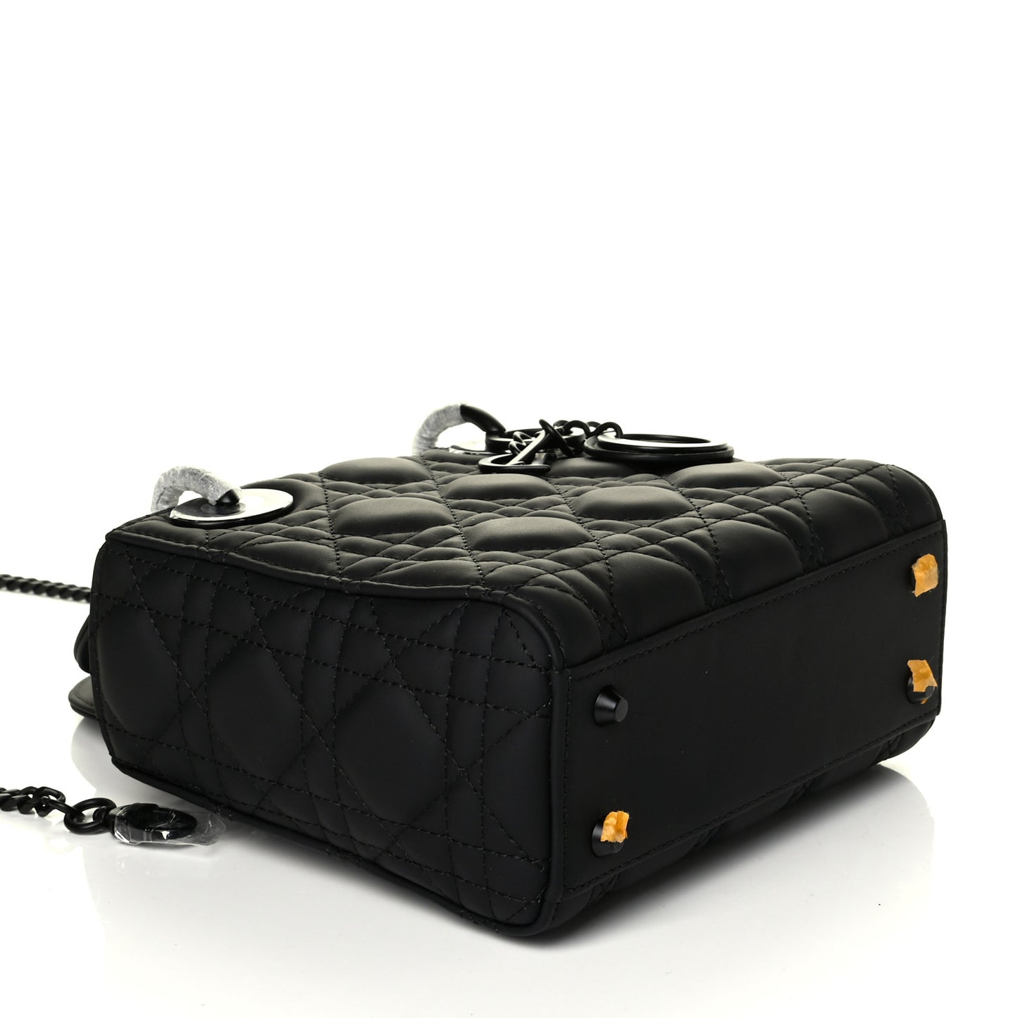 Ultra Matte Calfskin Cannage Mini Lady Dior Black