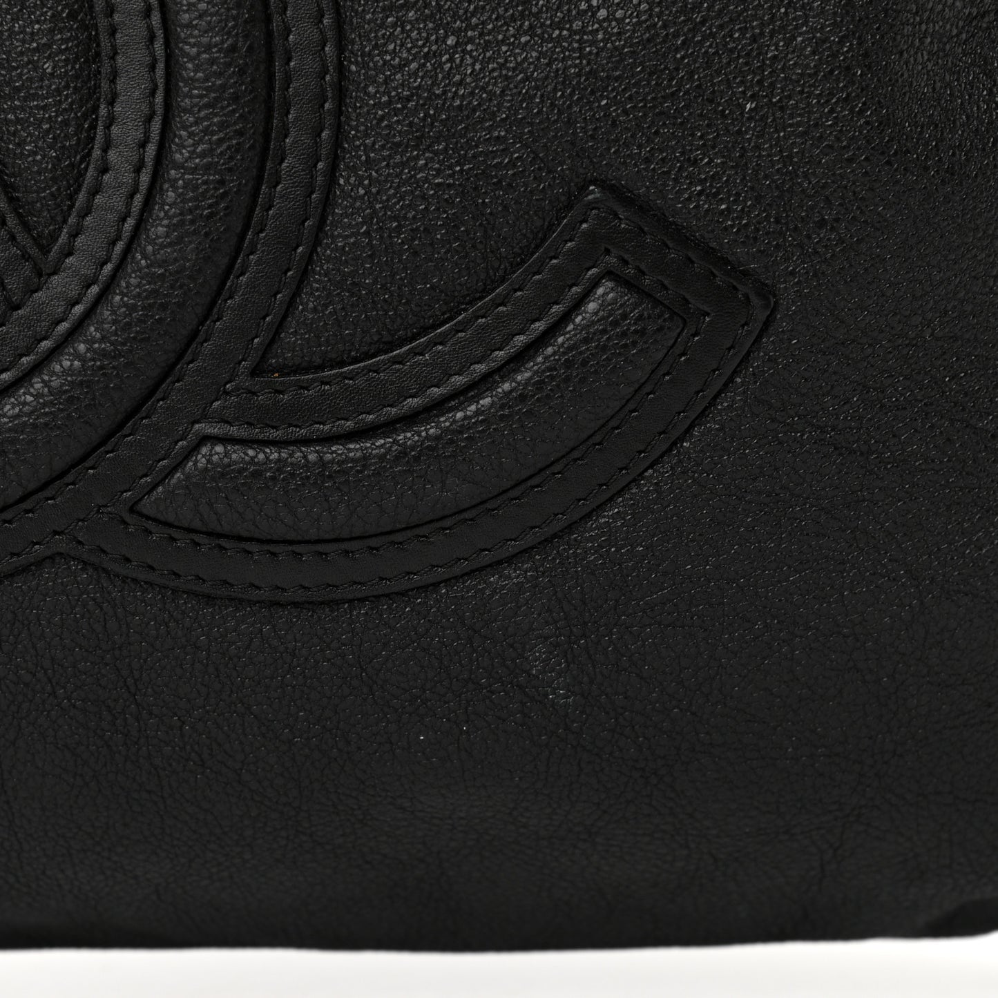 Calfskin CC Shoulder Bag Black