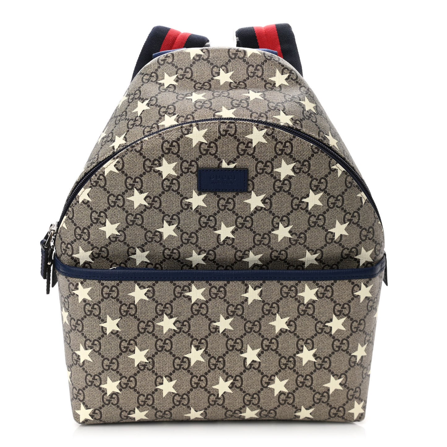 GG Supreme Monogram Stars Childrens Backpack Beige Ebony Yellow Royal