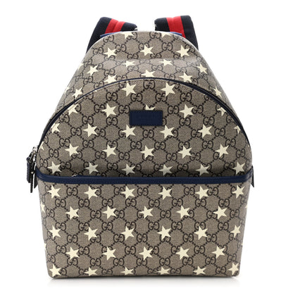 Gucci GG Supreme Monogram Stars Childrens Backpack Beige Ebony Yellow Royal 1 of 9