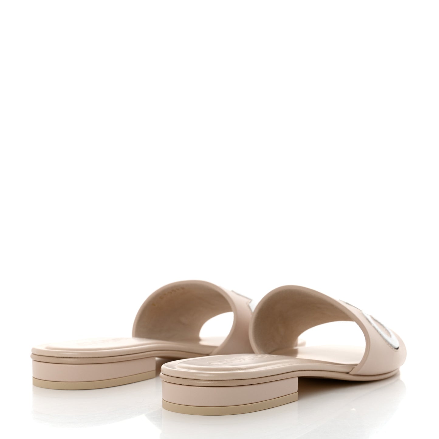 Calfskin Patent Calfskin Logo Mules 37 Beige