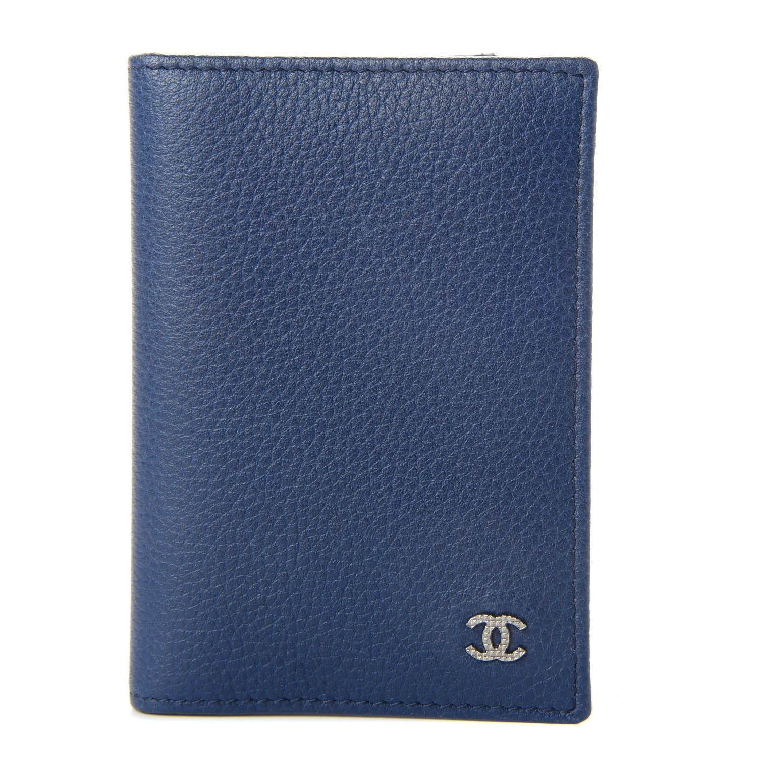 Chanel Grained Calfskin Brilliant Card Holder Blue 1 of 7
