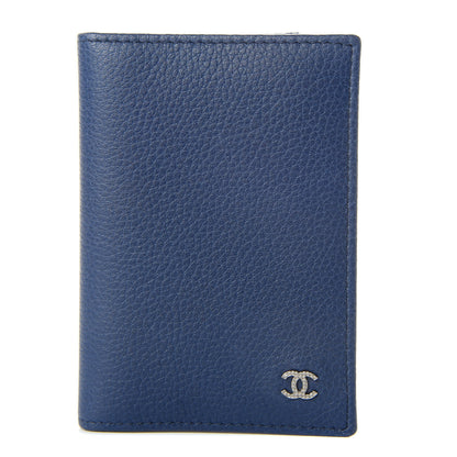 Chanel Grained Calfskin Brilliant Card Holder Blue 1 of 7