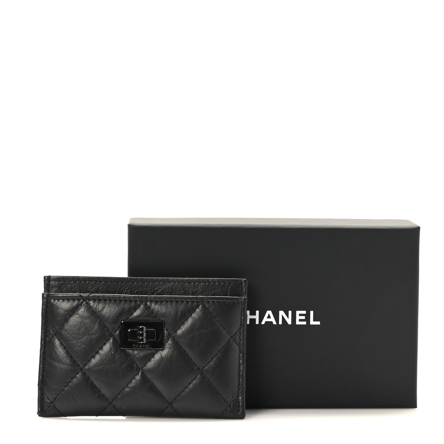 Chanel Aged Calfskin Quilted Reissue Card Holder So Black 10 of 10