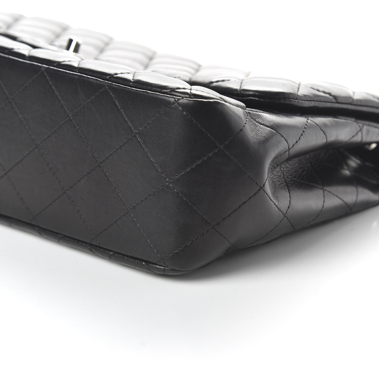 Lambskin Quilted Jumbo Single Flap Black