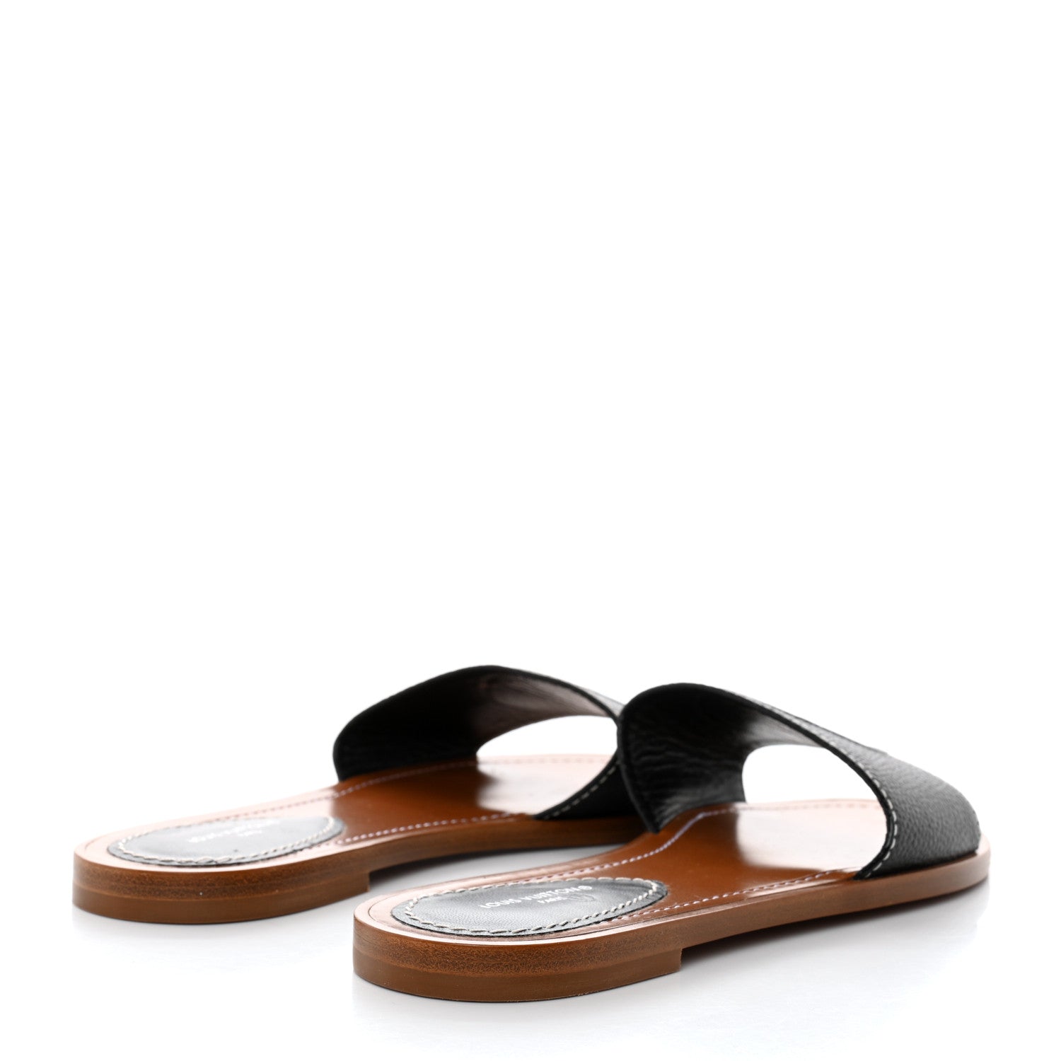 Louis Vuitton Calfskin Lock It Flat Mule 37.5 Black 4 of 9