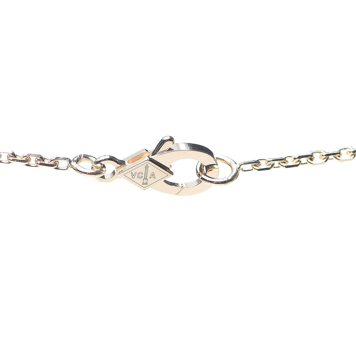 18K Yellow Gold Mother of Pearl Vintage Alhambra Pendant Necklace