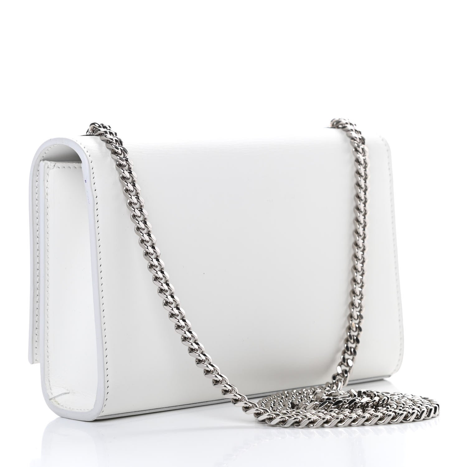 Saint Laurent Smooth Calfskin Small Classic Monogram Kate Tassel Satchel Optical White 3 of 16