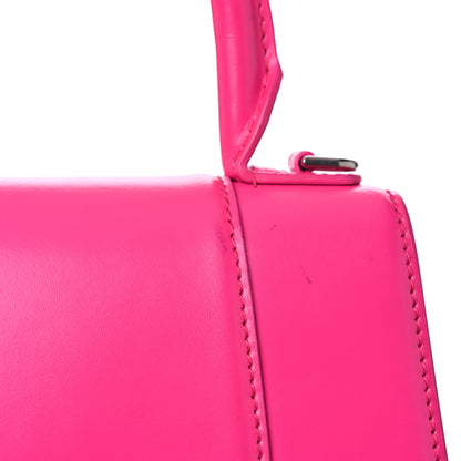 Balenciaga Shiny Box Calfskin Tonal B Hourglass Top Handle Bag XS Fuchsia 12 of 18