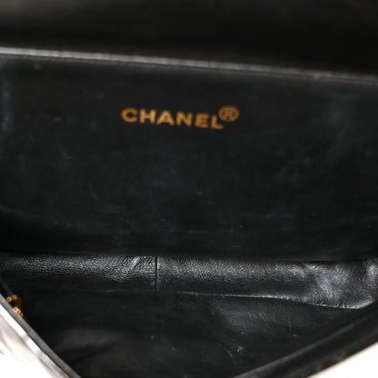 Chanel Patent Quilted Double Sided Shoulder Flap Bag Black 9 of 13