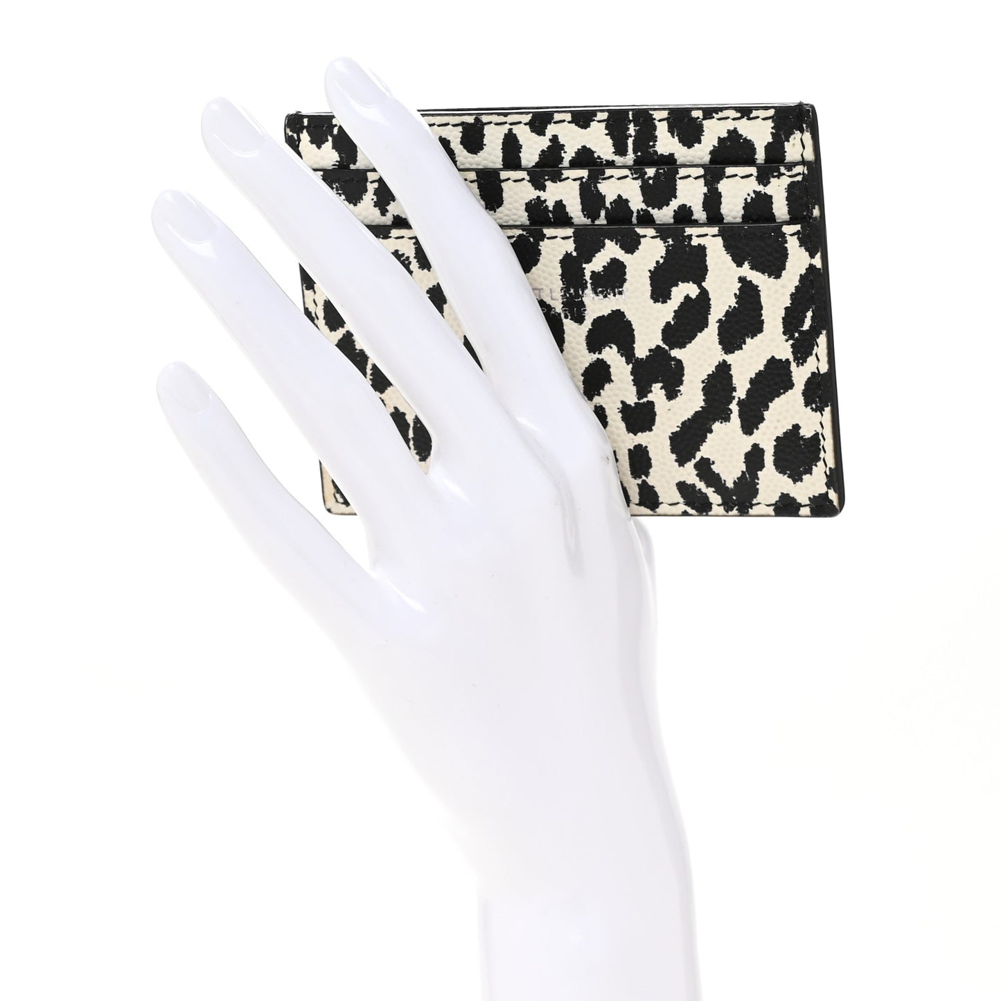Grain De Poudre Baby Cat Print Card Case White Black
