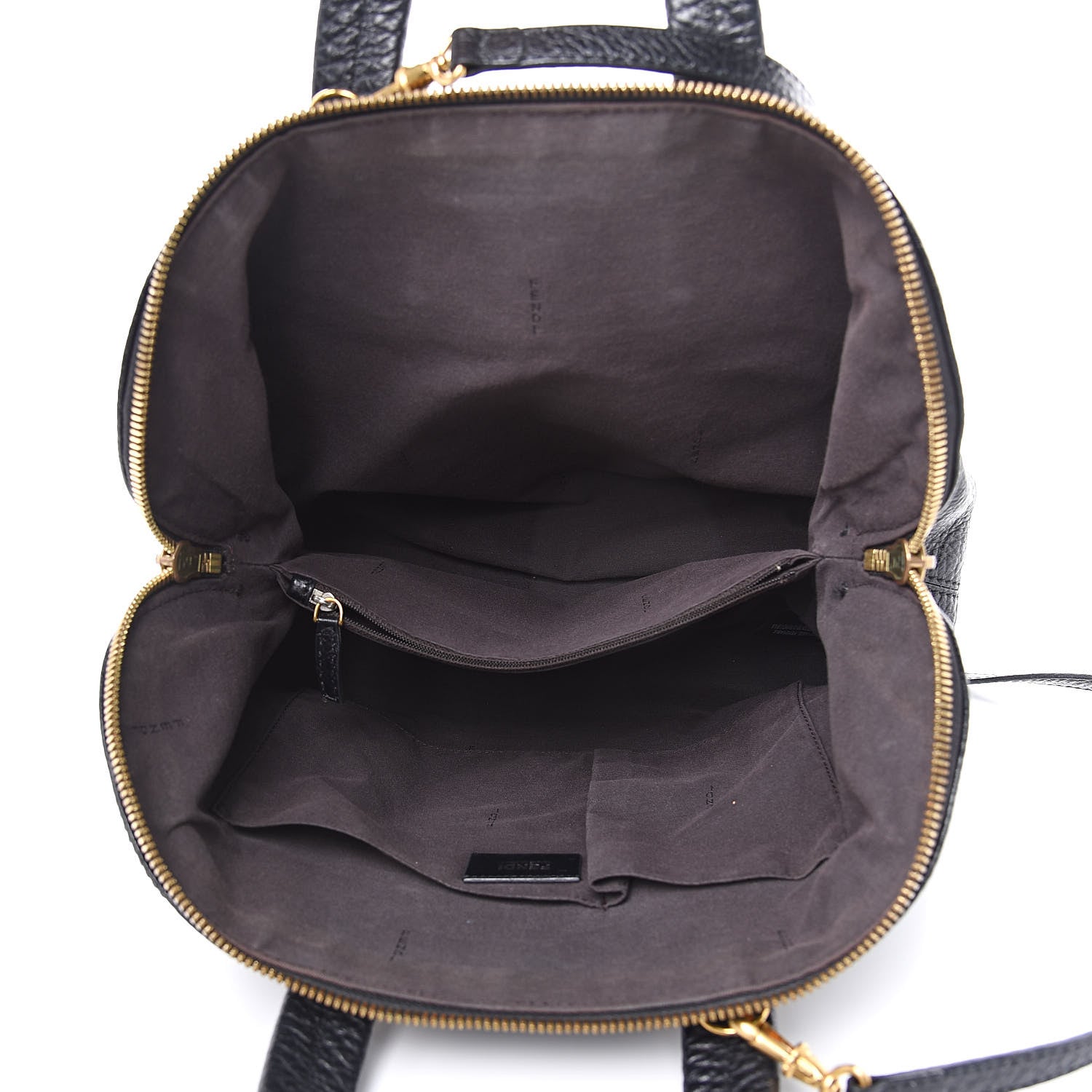Fendi Pebbled Calfskin Small Chameleon Tote Black 5 of 11