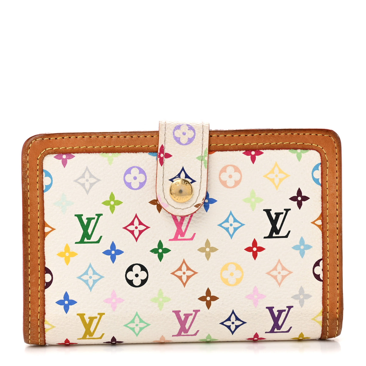 Louis Vuitton Monogram Multicolor French Purse Wallet White 1 of 9