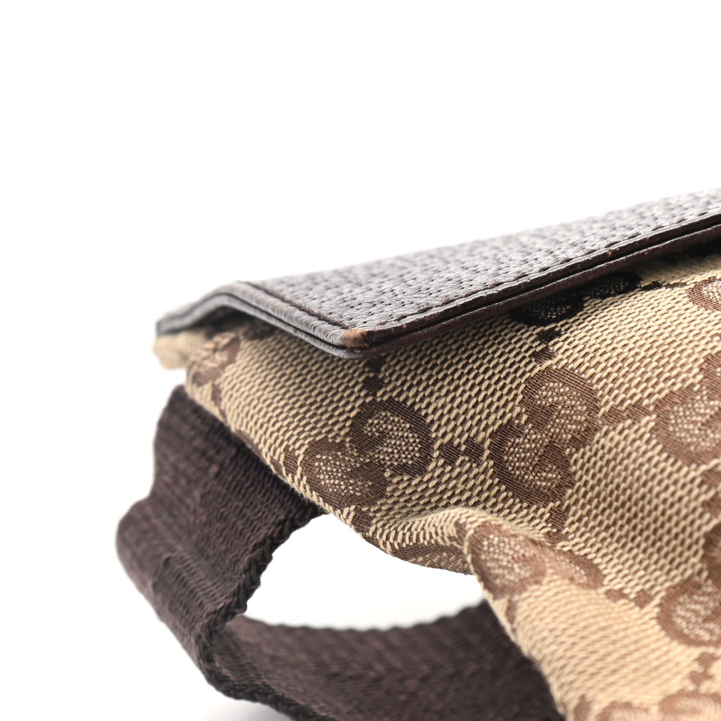 GG Monogram Double Pocket Belt Bag Dark Brown