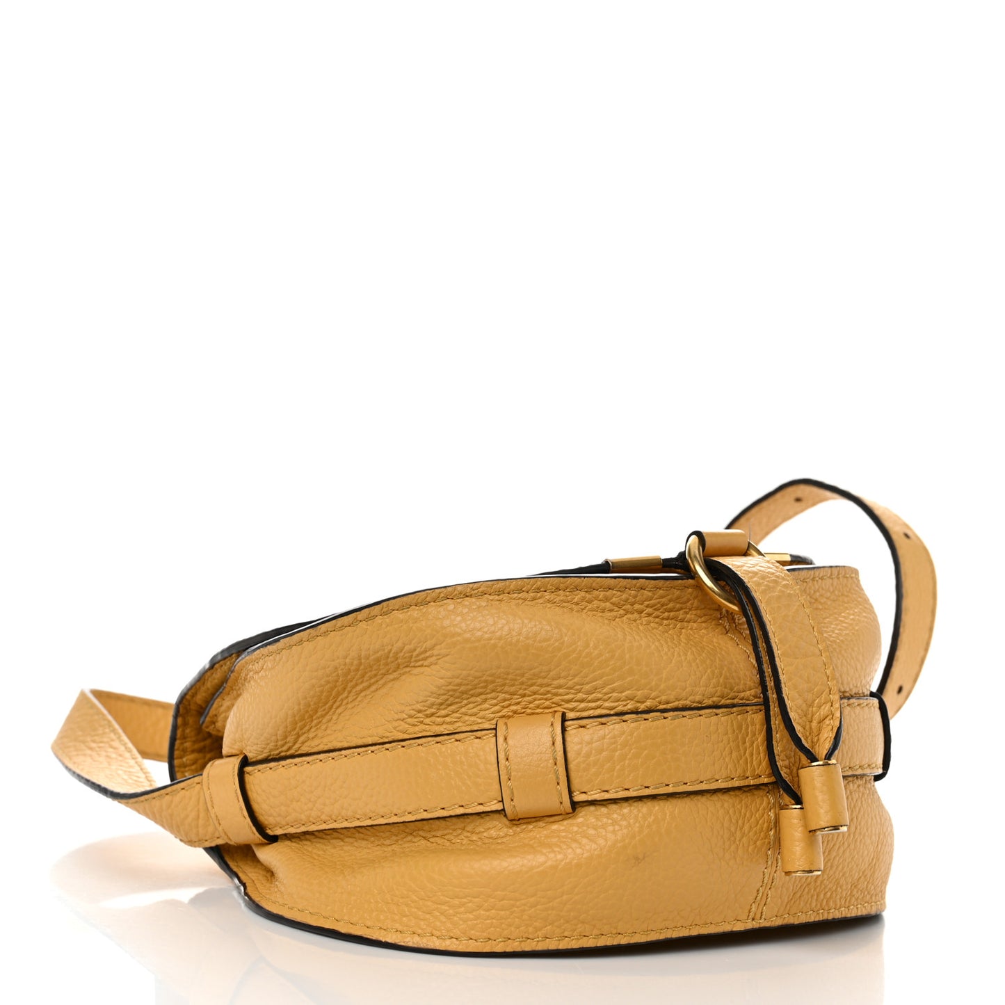 Calfskin Mini Marcie Round Crossbody Bag Honey Gold