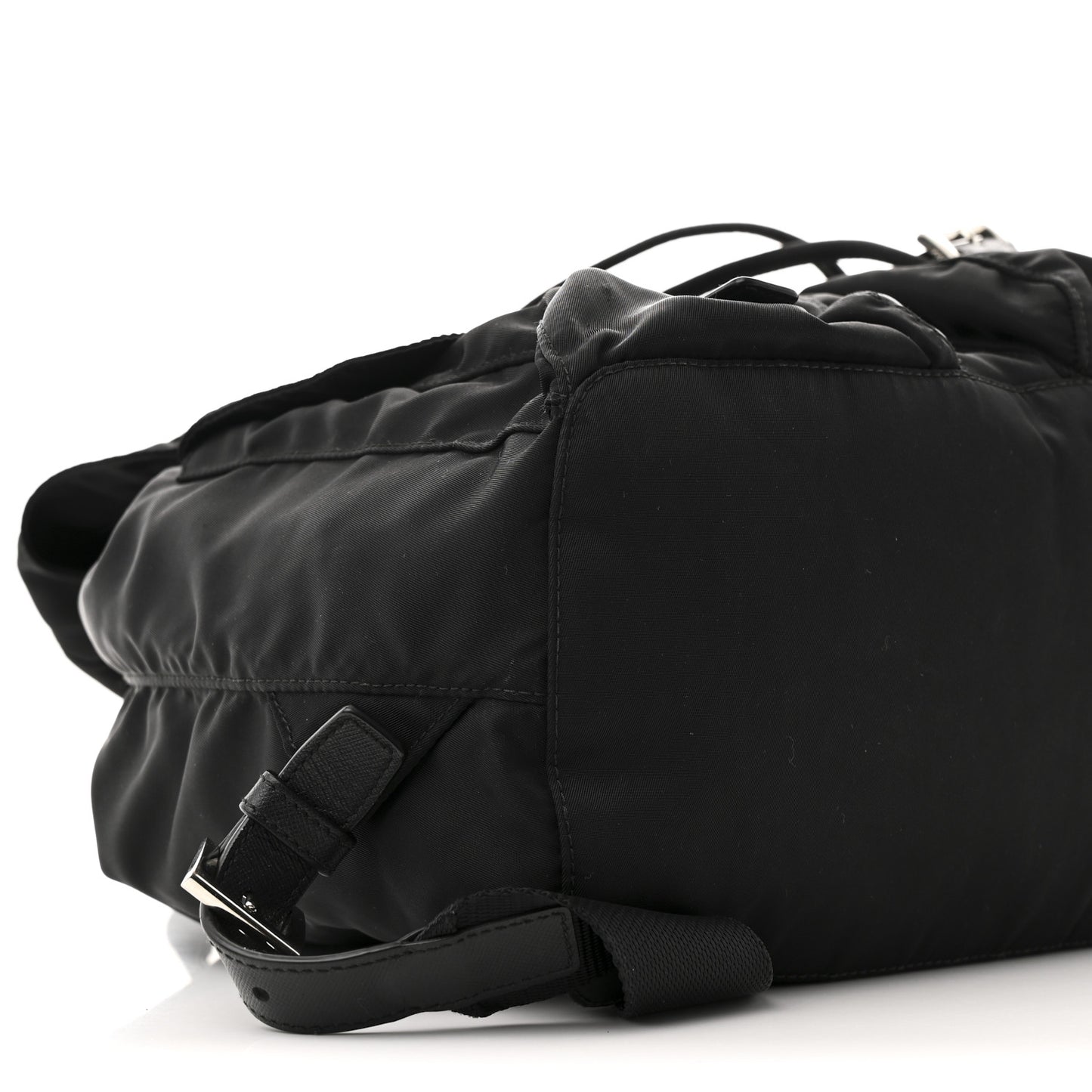 Nylon Vela Saffiano Medium Backpack Black