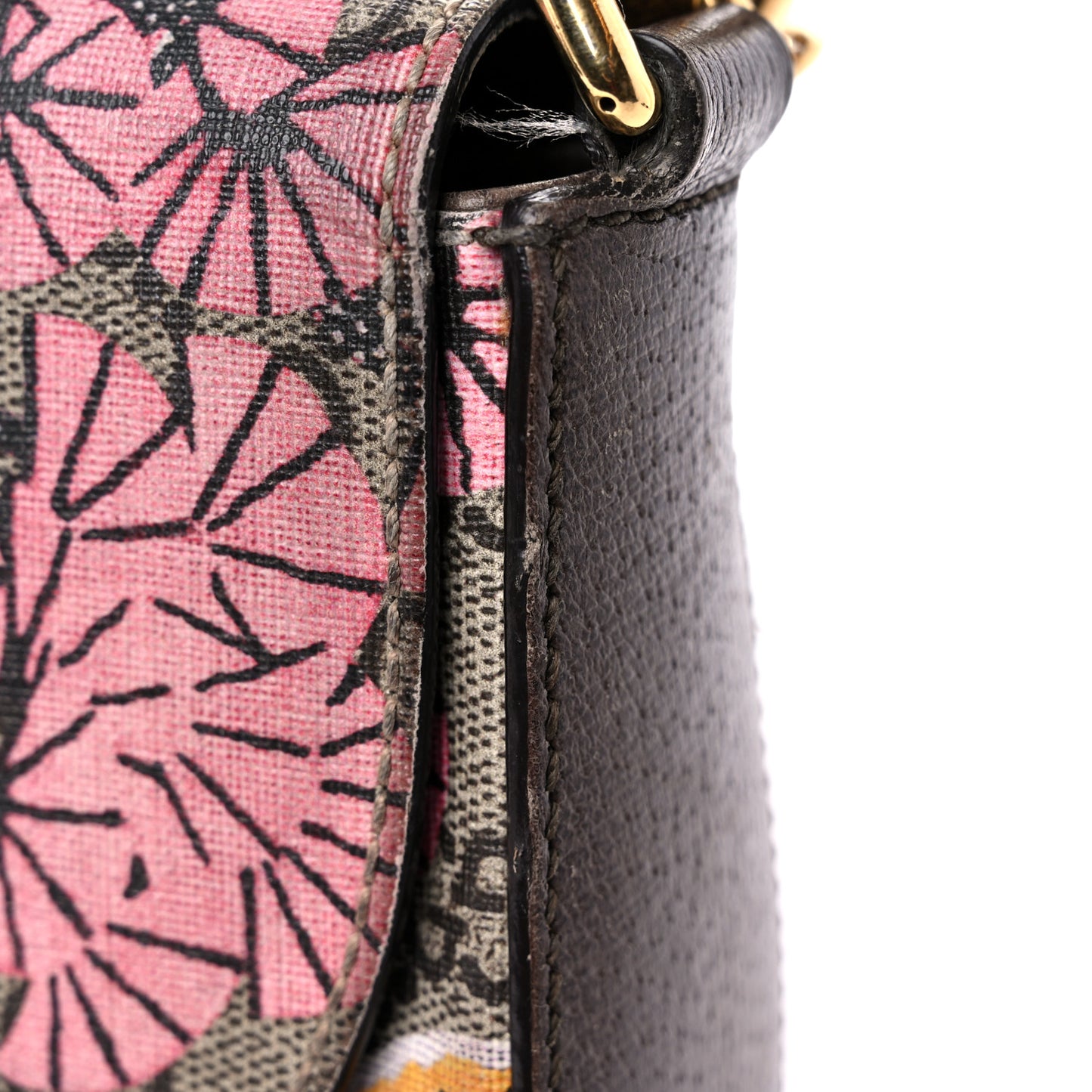 GG Supreme Monogram Bengal Web Medium Padlock Messenger Shoulder Bag Beige Pink