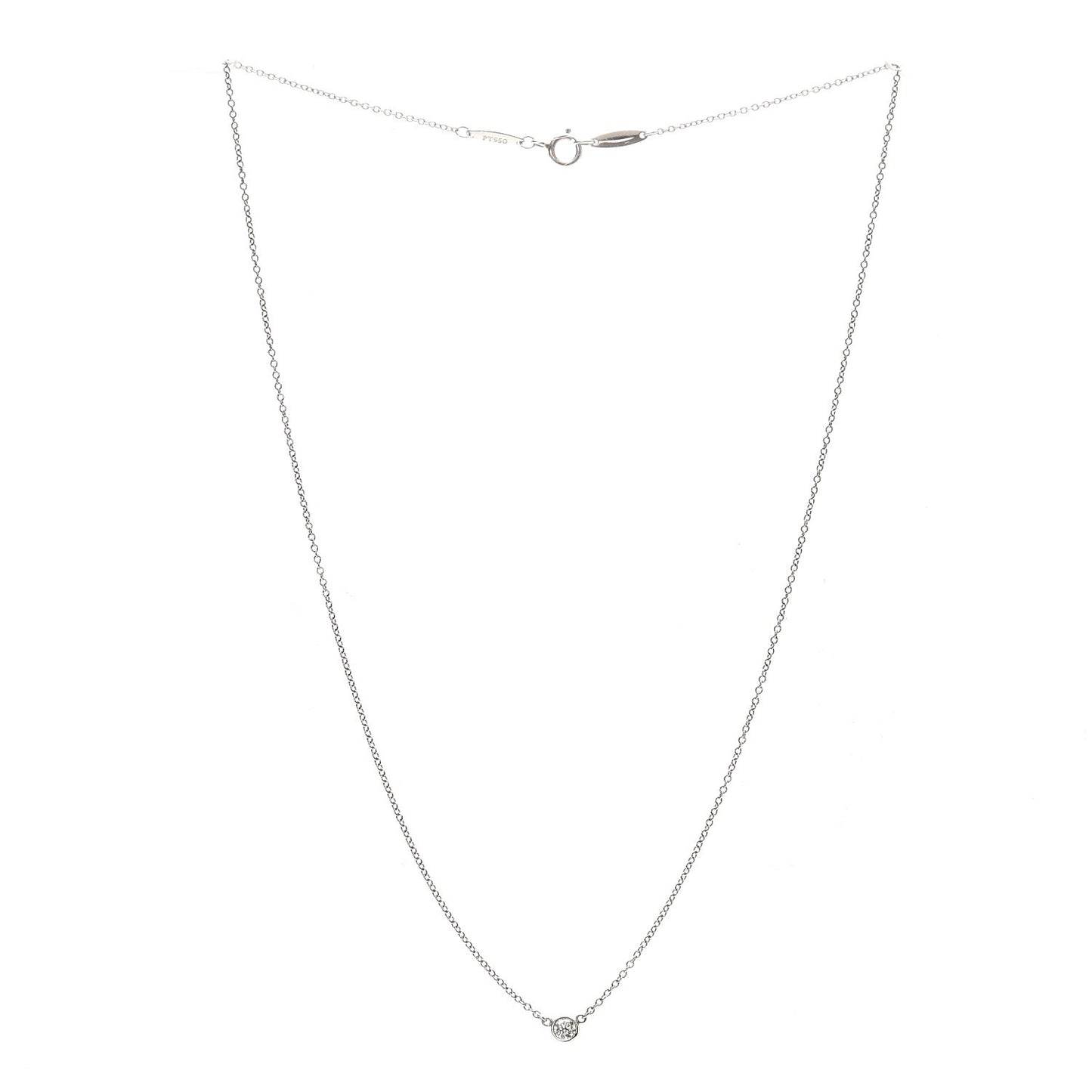 Platinum Diamond .08ct Elsa Peretti Diamonds by the Yard Pendant Necklace