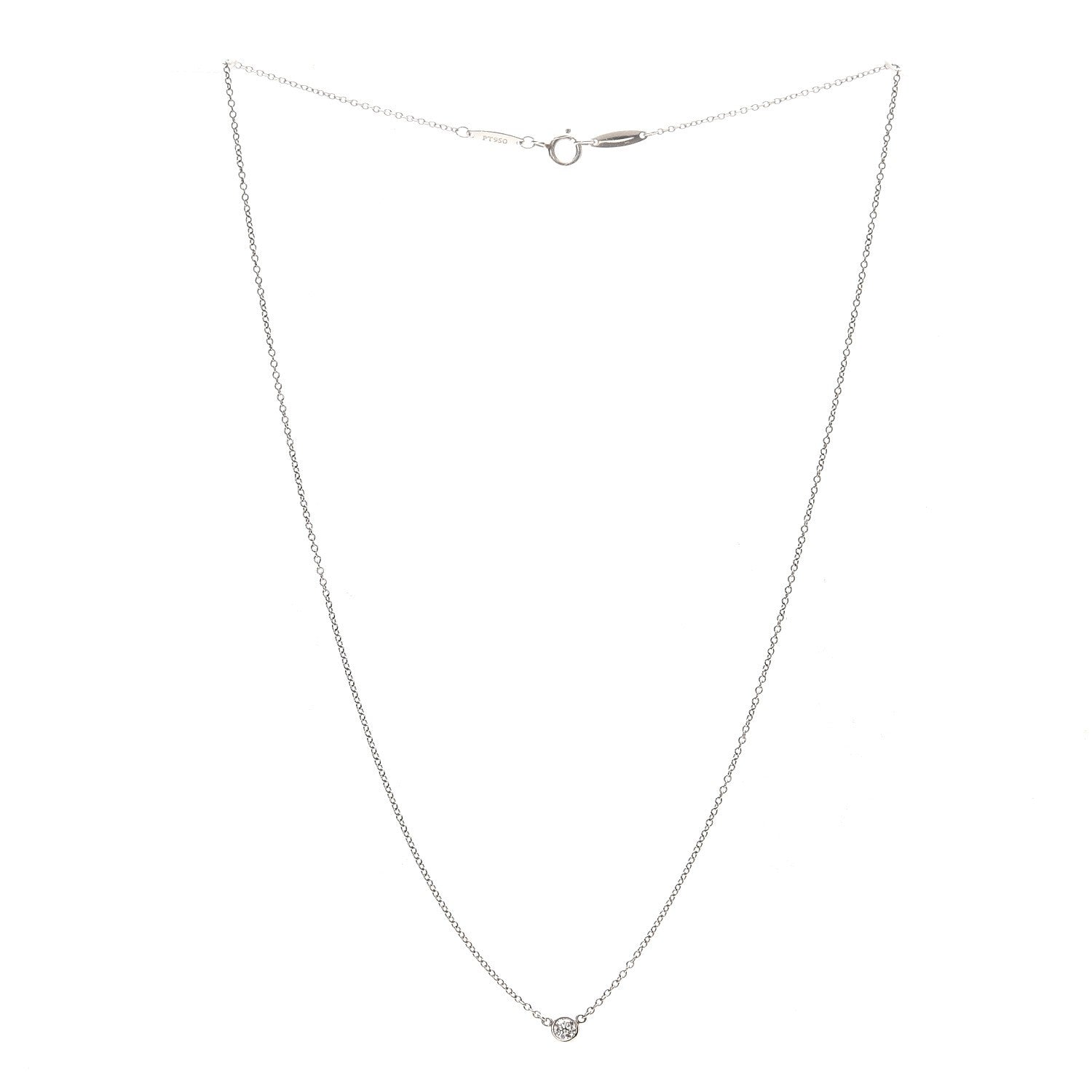 Tiffany Platinum Diamond .08ct Elsa Peretti Diamonds by the Yard Pendant Necklace 3 of 8