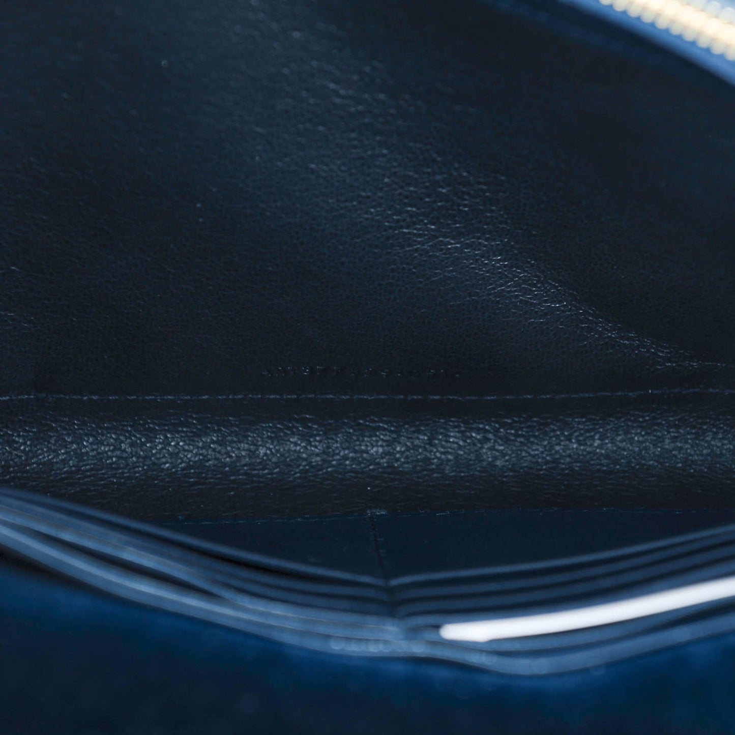Velvet Monogram Chain Wallet Navy Blue