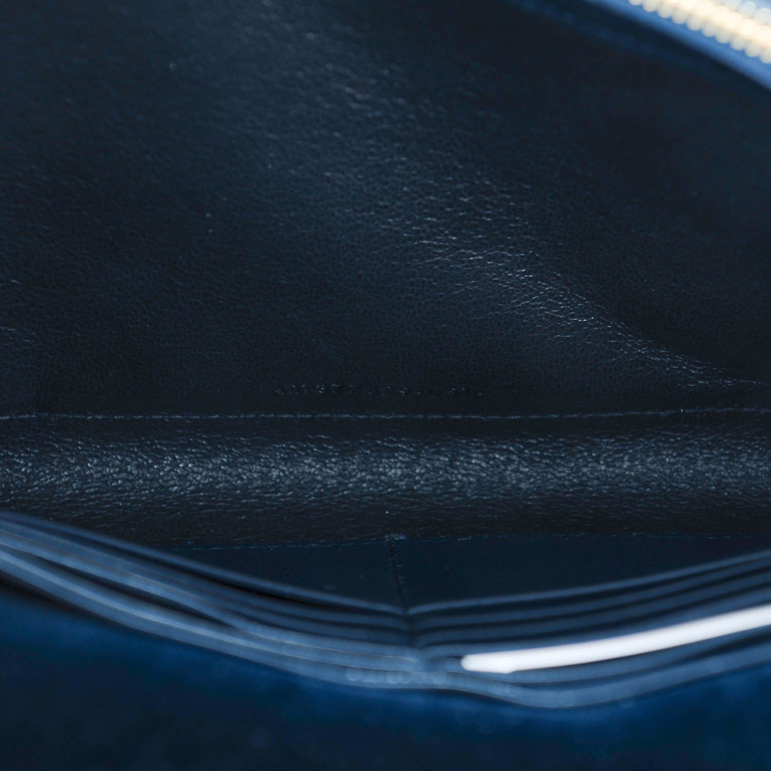 Saint Laurent Velvet Monogram Chain Wallet Navy Blue 8 of 8