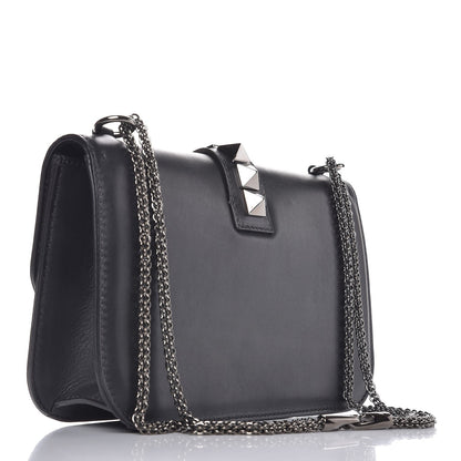 Valentino Garavani Vitello Medium Glam Lock Rockstud Flap Black 3 of 7