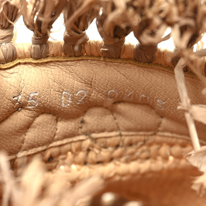 Loewe Raffia Fringe Mule Sandals 35 Beige 6 of 8