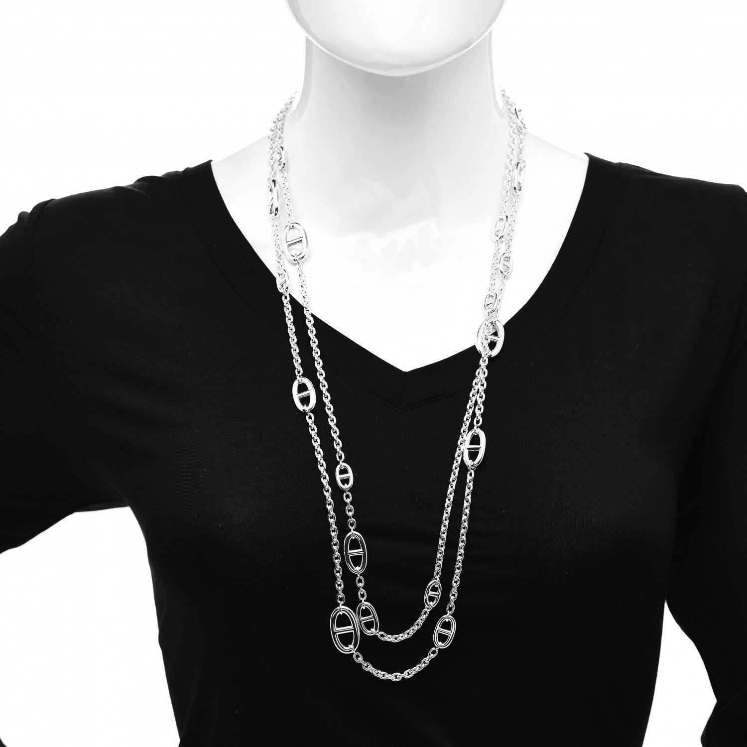 Hermes Sterling Silver Farandole Necklace 160 2 of 6