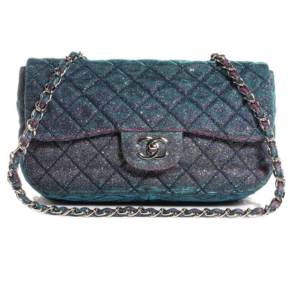 Chanel Iridescent Glitter Fabric Jumbo Single Flap Multicolor 1 of 7