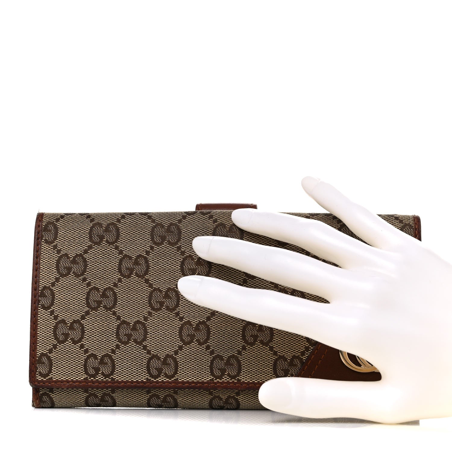 Gucci Monogram New Britt Continental Snap Wallet Dark Brown 2 of 23