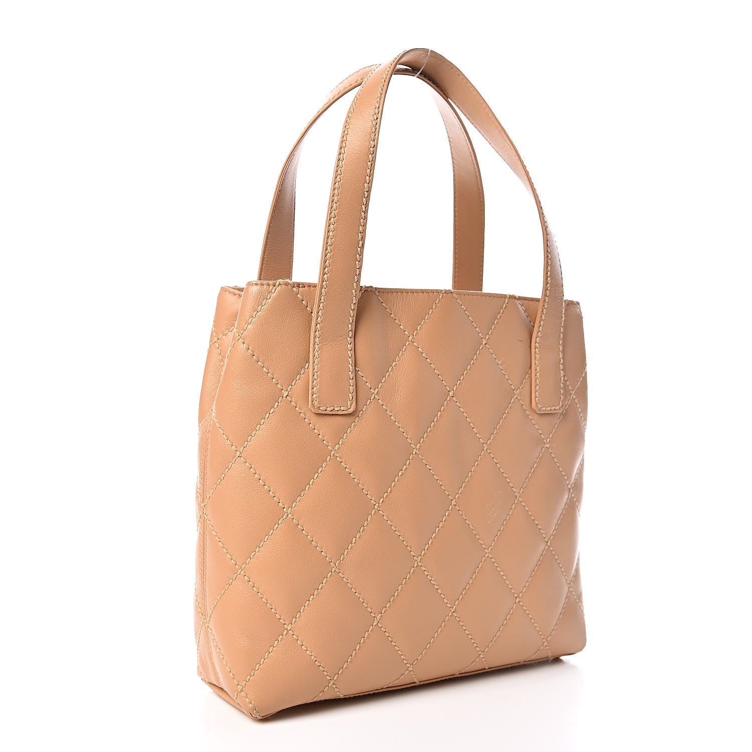 Chanel Calfskin Wild Stitch Tote Beige 3 of 11