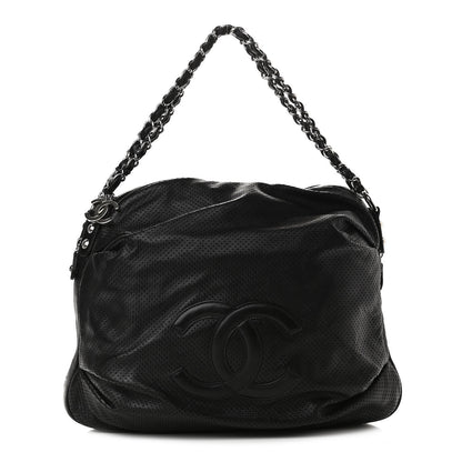 Chanel Lambskin Perforated Baseball Spirit Ligne Bag Black 1 of 8