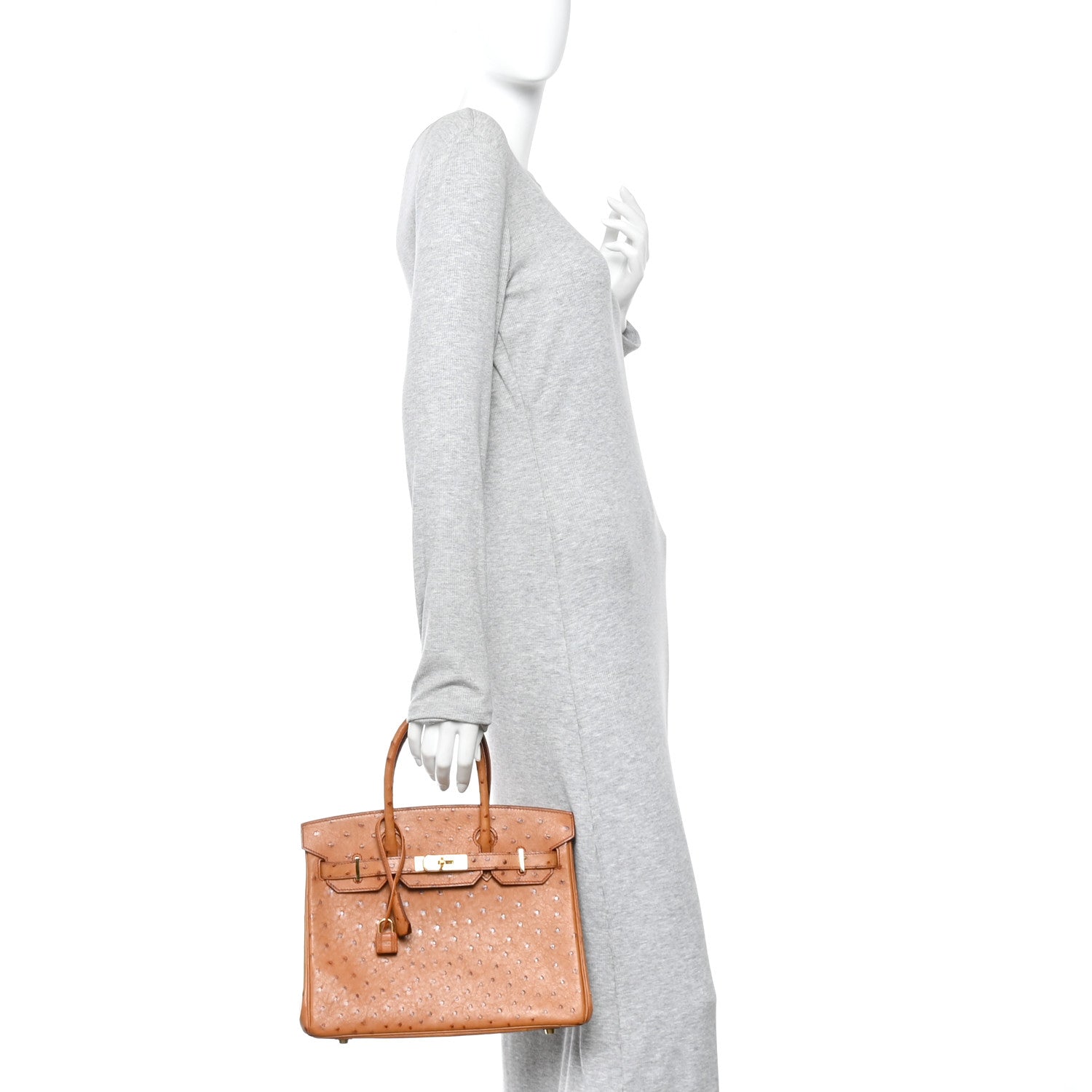 Hermes Ostrich Birkin 30 Cognac 2 of 11