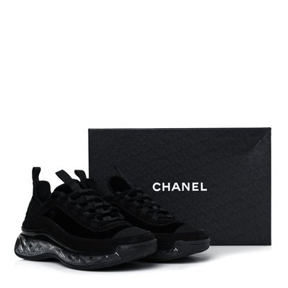 Chanel Suede Calfskin Velvet Grosgrain CC Sneakers 39 Black 8 of 8