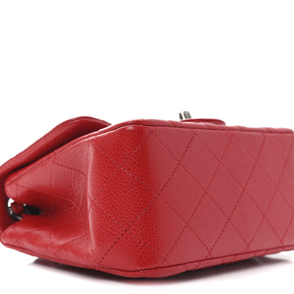 Chanel Caviar Quilted Mini Square Flap Red 10 of 11