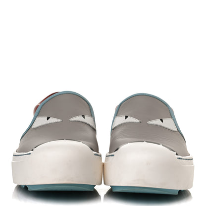 Fendi Vitello Elite Monster Bug Slip On Sneakers 35 Grigio Polvere Bloody Mary Pale Turquoise 2 of 13
