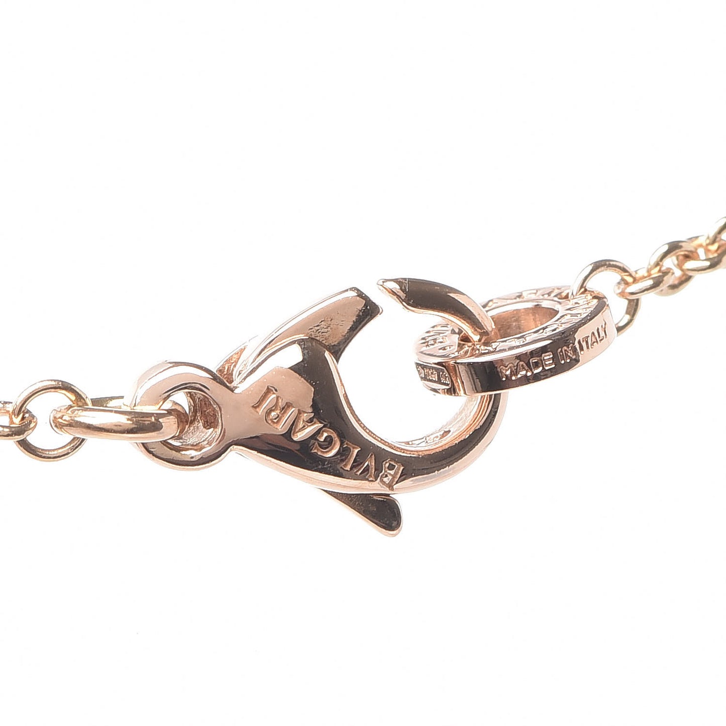 18K Rose Gold White Ceramic B.Zero1 Pendant Necklace