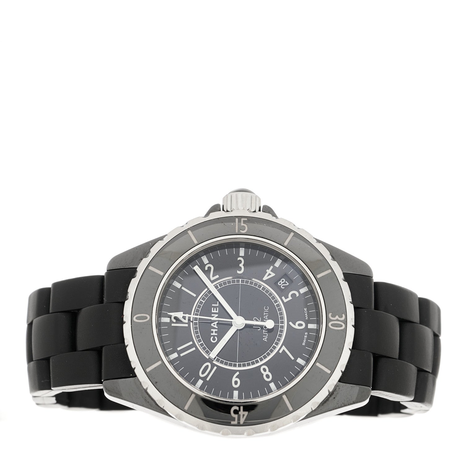 Chanel Stainless Steel Ceramic 38mm J12 Automatic Watch Black 2 of 5