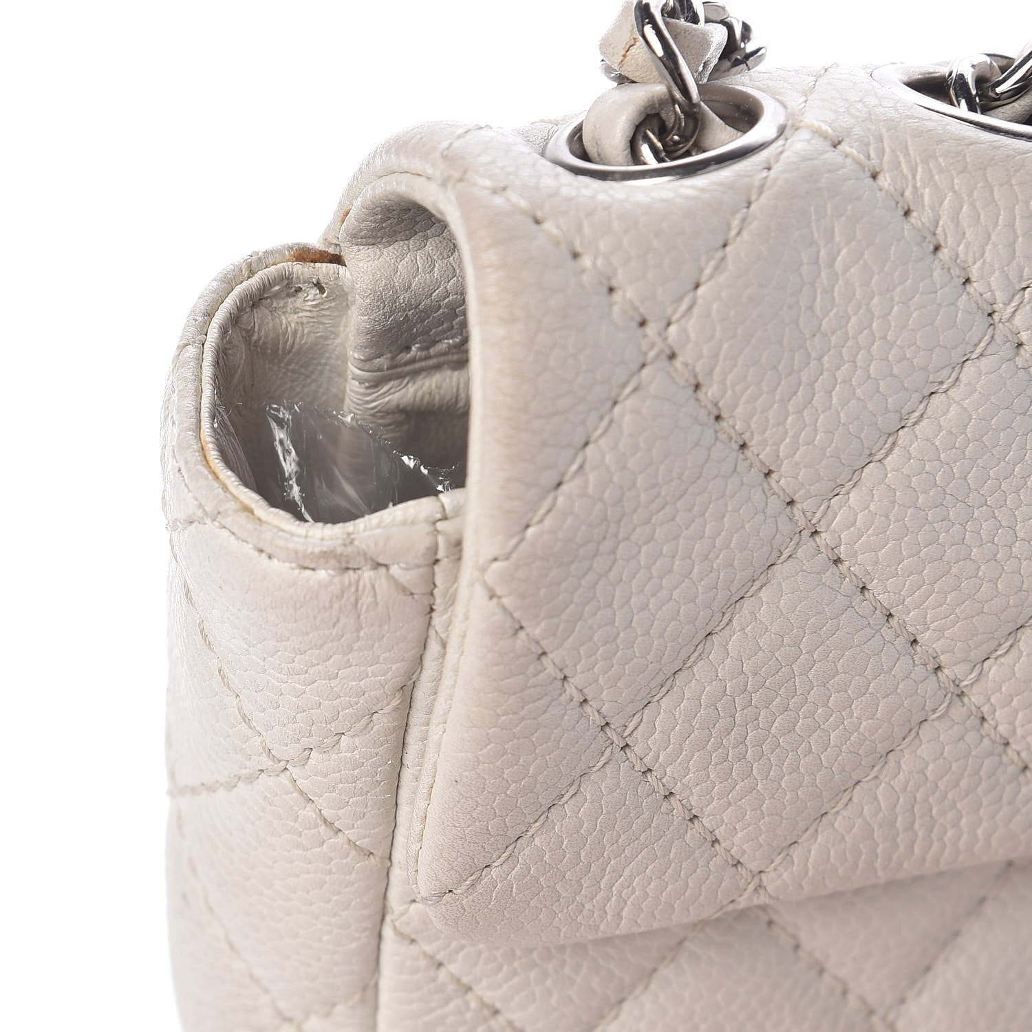 Chanel Soft Caviar Quilted East West Flap White 30 of 31