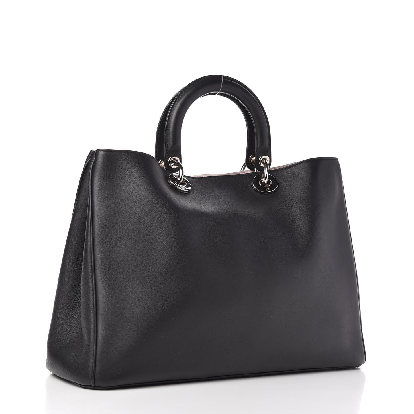 Smooth Calfskin Large Diorissimo Tote Black Rose Poudre