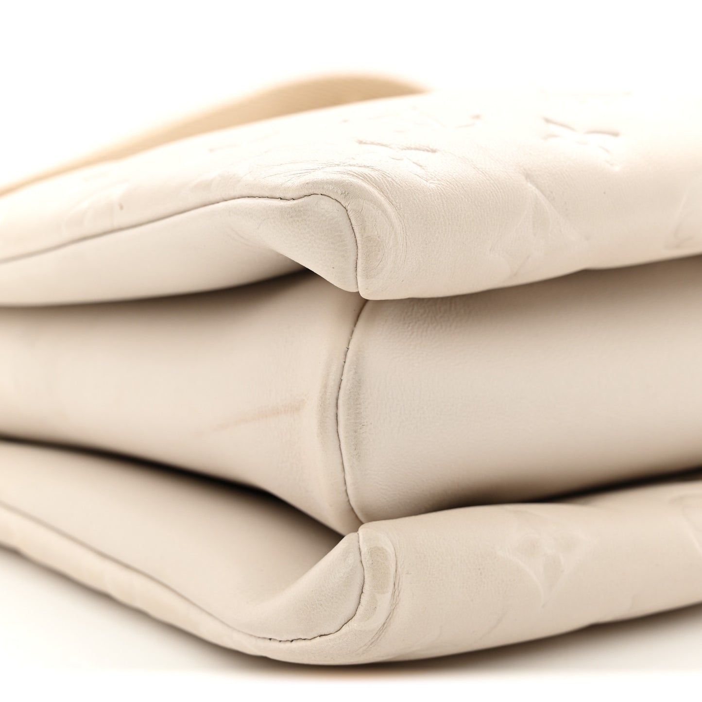 Lambskin Embossed Monogram Coussin PM Beige Cream