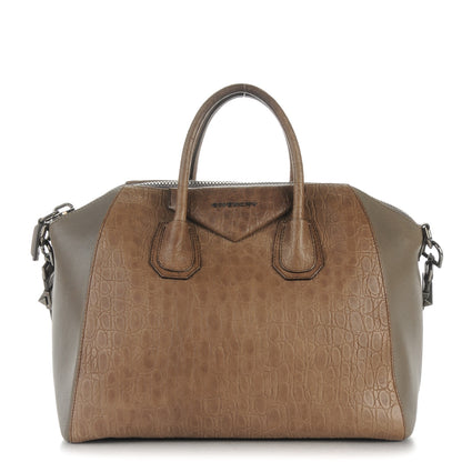Givenchy Lambskin Crocodile Embossed Medium Antigona Grey 1 of 10