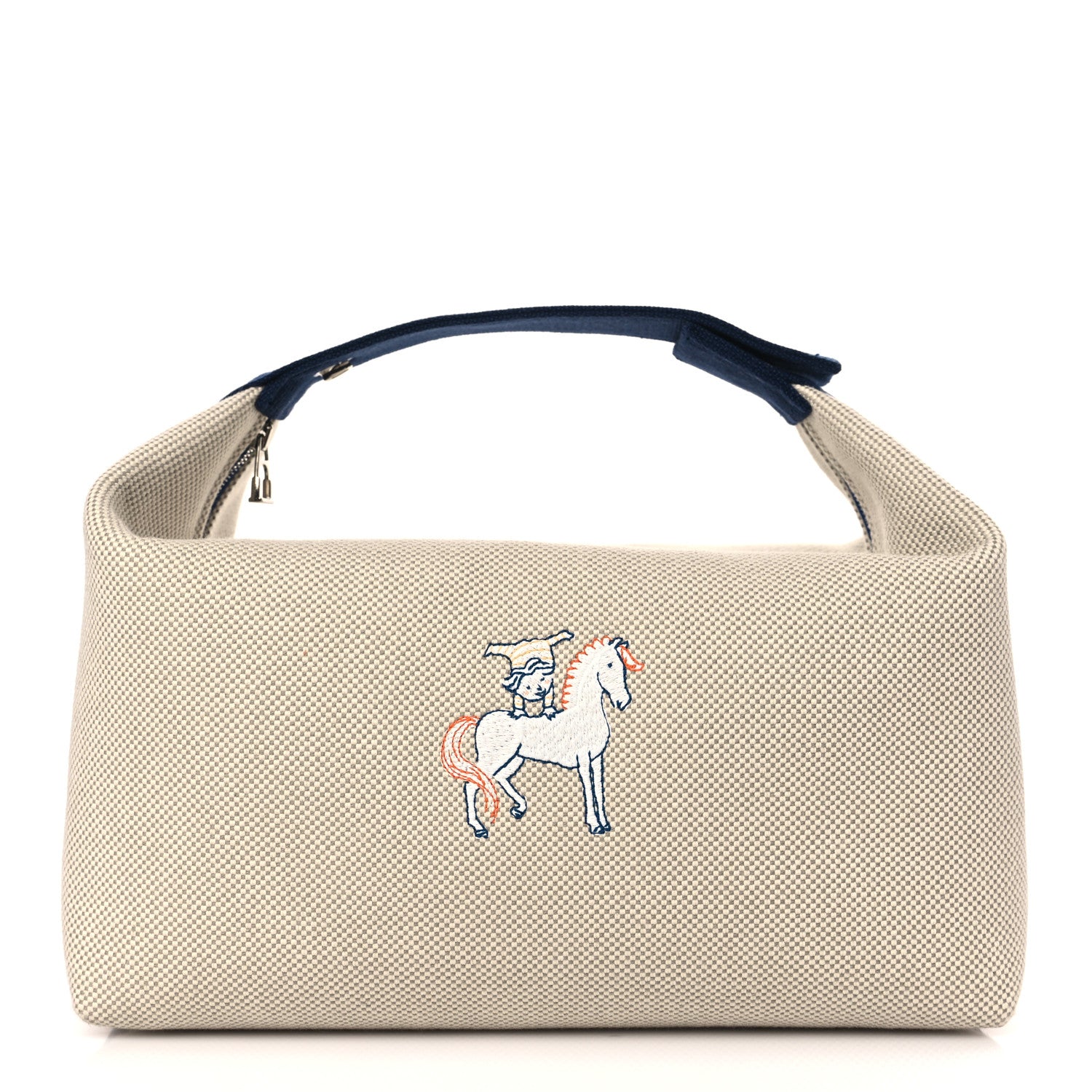 Hermes Canvas Large Bride-A-Brac Cabriole Case Bleu Nattier 1 of 7