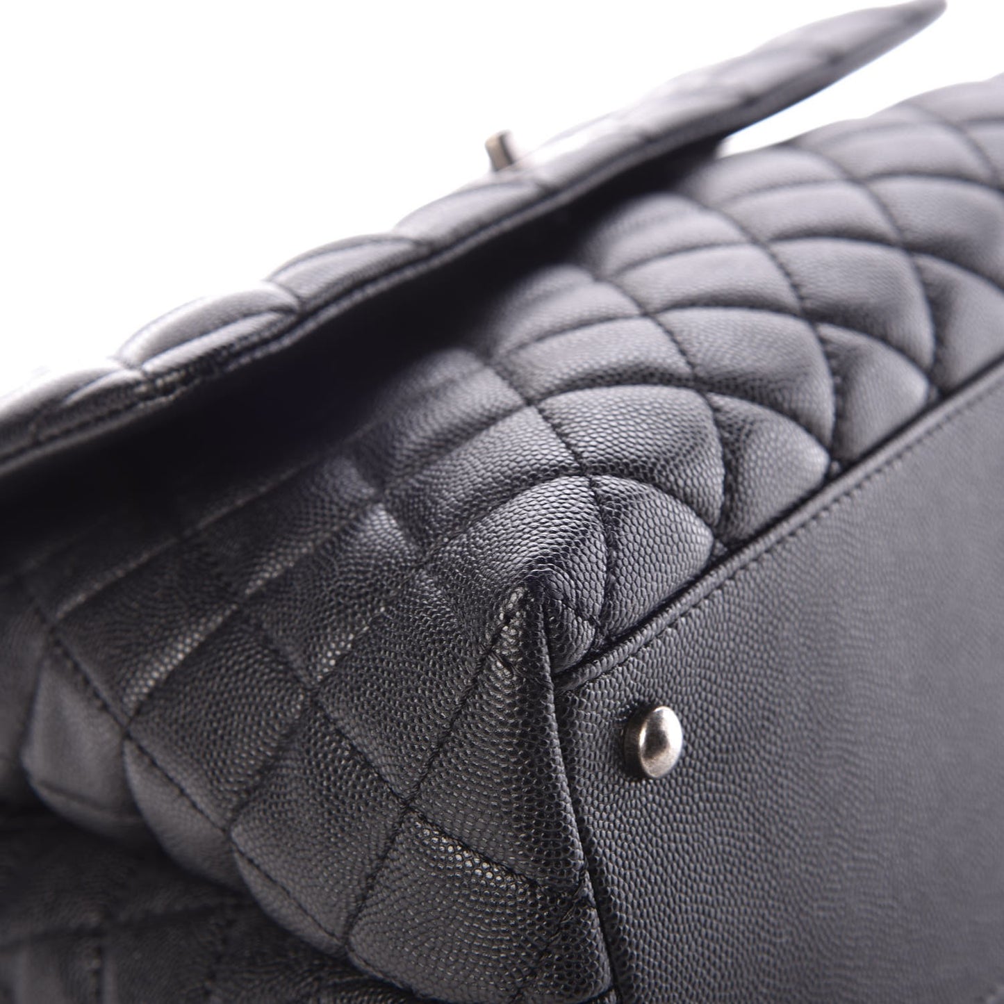 Caviar Quilted Small Coco Handle Flap Black