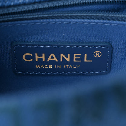 Chanel Denim Quilted Denim Large Mood Flap Blue Multicolor 6 of 10